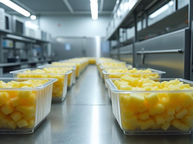 学校給食用に衛生管理された大容量のフレッシュフルーツパック